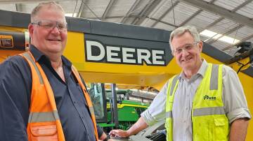 RDO Equipment Toowoomba service manager Jock Cameron and executive director Bruce Vandersee. Picture supplied